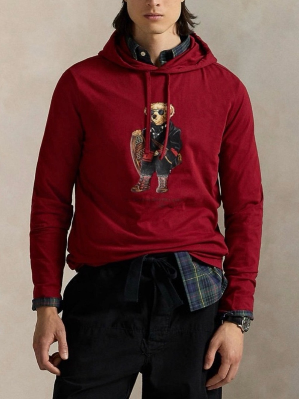 Polo Ralph Lauren SNOWSHOE BEAR Hooded Long Sleeve Shirt